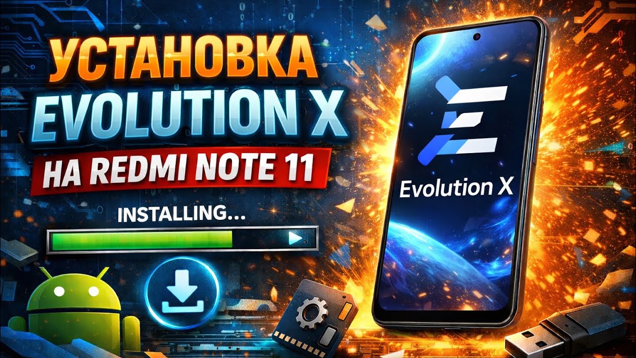 Установка Evolution X 11.0 Android 16 на Redmi note 11