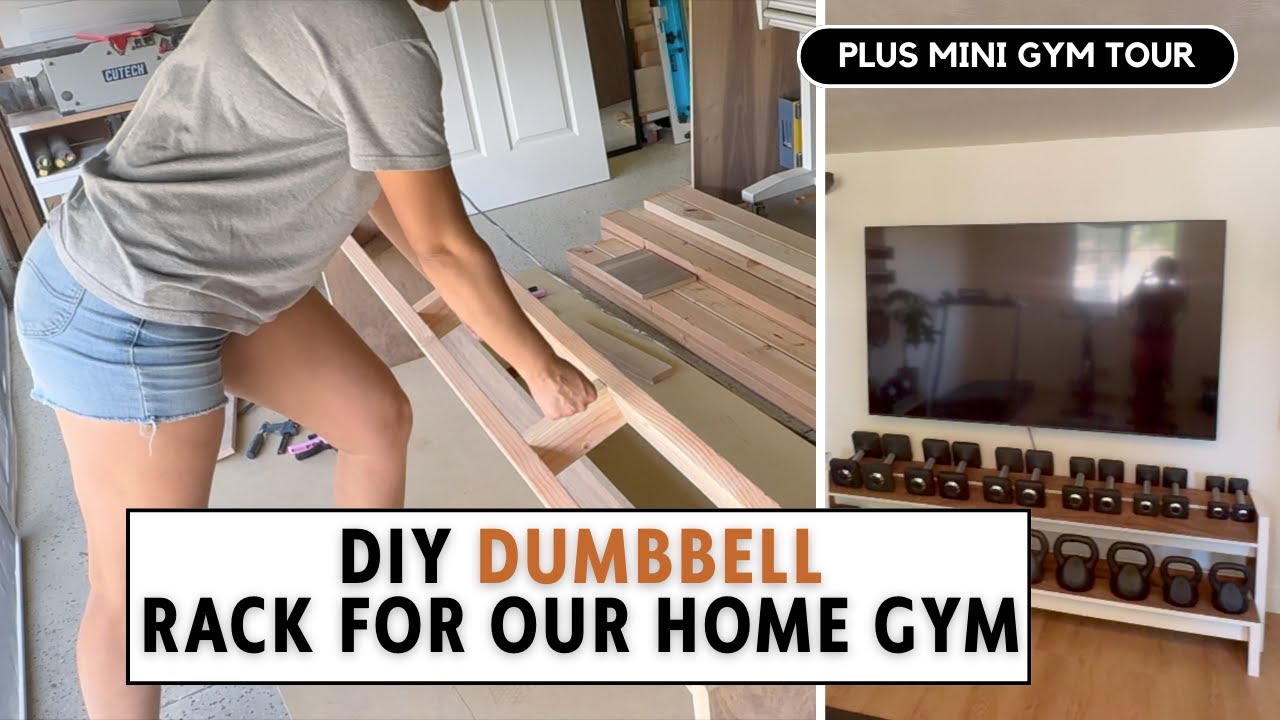 DIY Dumbbell Rack For Our Home Gym | Fitness Room Tour | Weight Rack do It Yourself