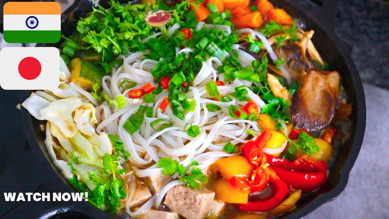 Vegetarian Japanese Sukiyaki Hotpot Recipe | Indian Style Sukiyaki Hotpot Recipe |  Hotpot Recipe