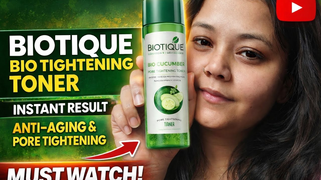 Pores tight ho gaye 😳 | Biotique Bio Cucumber Toner Honest Review @MadhaviGlams #biotique #skincare 