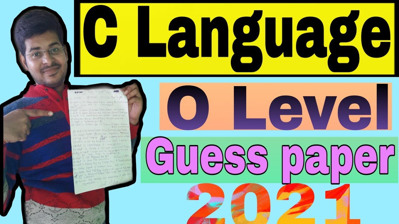 C Language O level Paper | C Language O level Guess Paper In Hindi 2021
