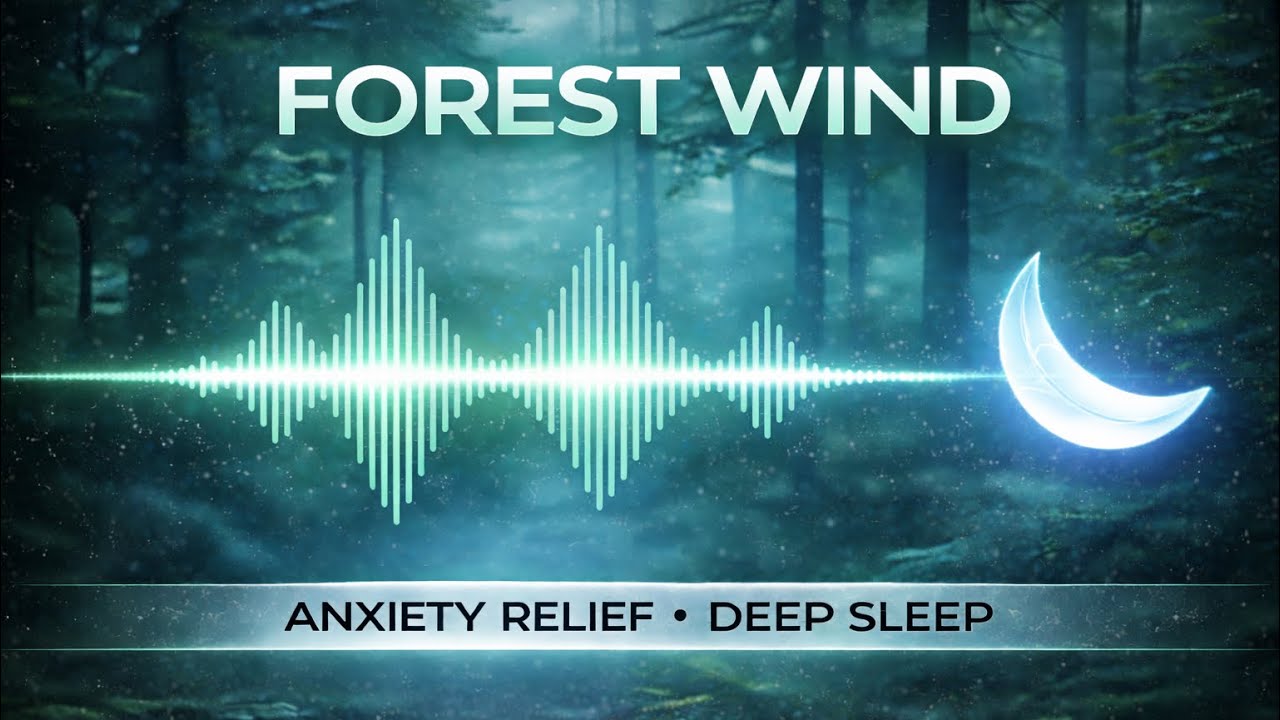 8 Hours Forest Wind Sounds for Deep Sleep & Anxiety Relief 🌲 Black Screen