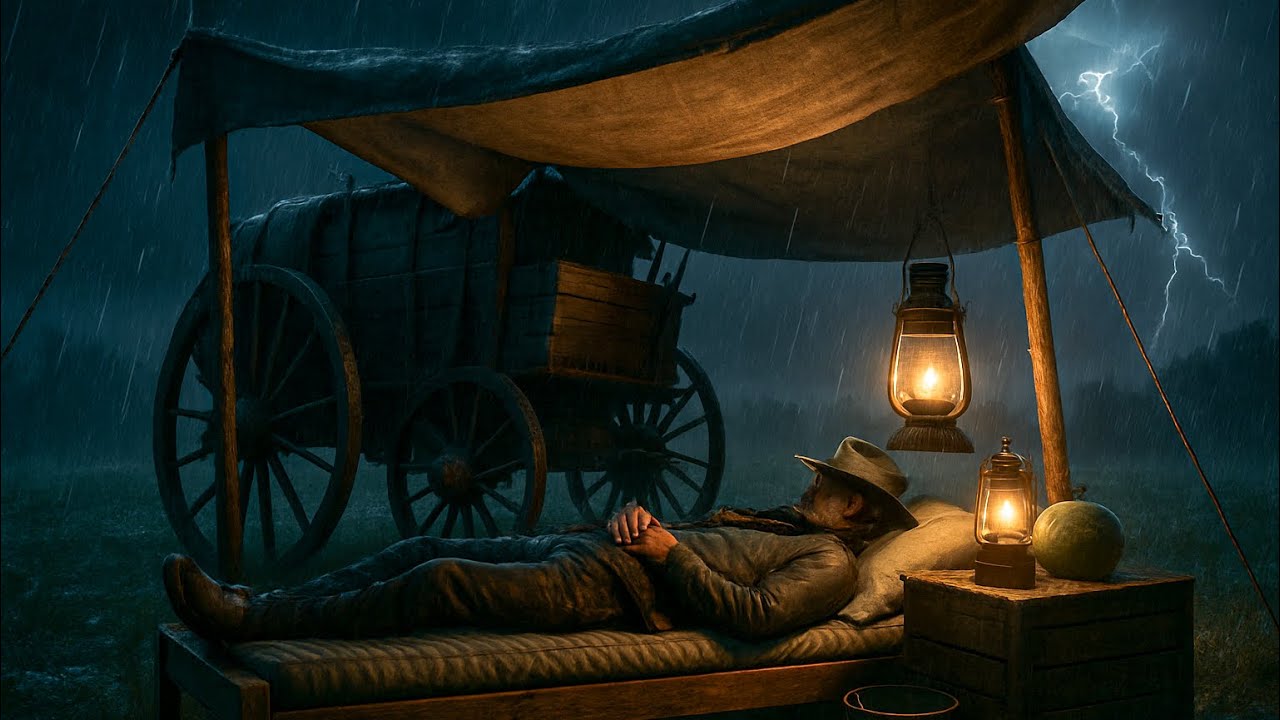 Cozy Thunderstorm Night in Arthur’s Lonely Wagon Tent Camp | RDR2 ASMR