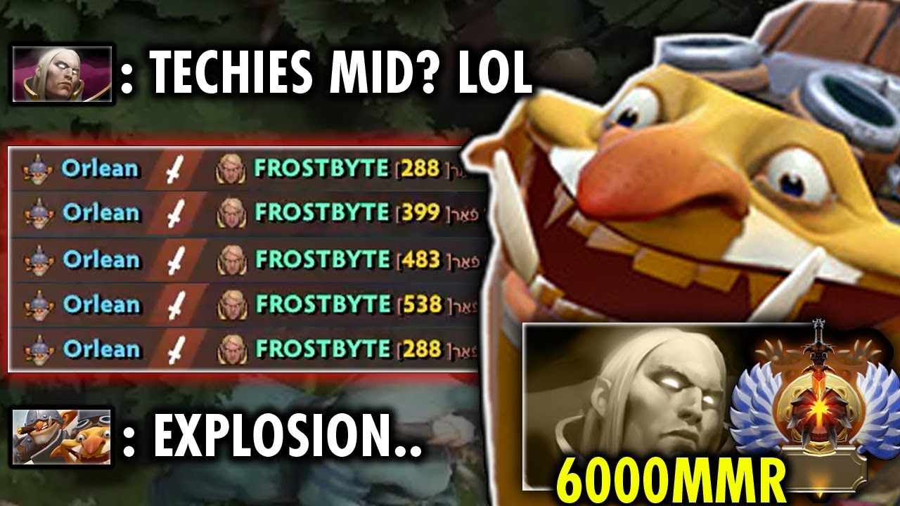Techies 1v1 vs Invoker 7.28 -- OMG Nonstop Delete 6000MMR