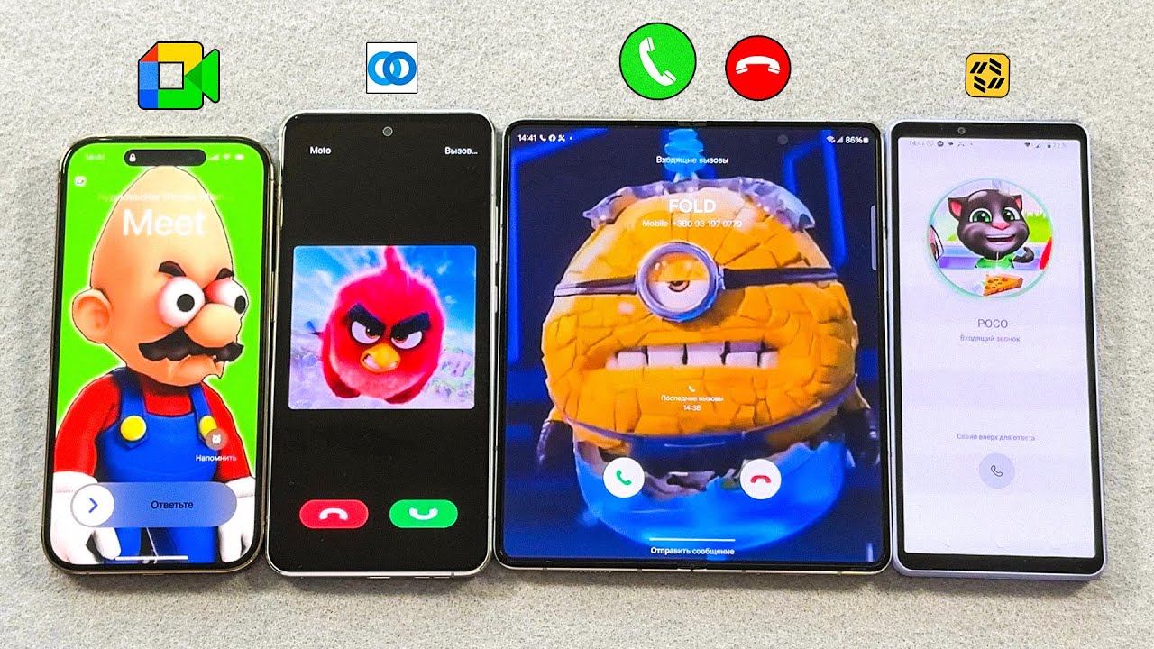 iPhone 14 Pro + Nokia X30 + Z Fold 5 + Sony Xperia 10V Meet, Twinme, Tawasal + Incoming Call