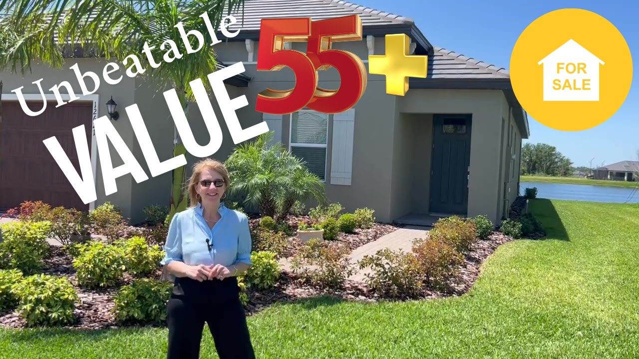 55+ WaterView Home For Sale | Prosperity Lakes/Parrish, FL | $335,000  Resort Amenities & Lawn Care