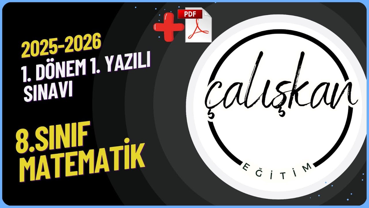 8. Sınıf matematik 1. Dönem 1. Yazılı sınavı 