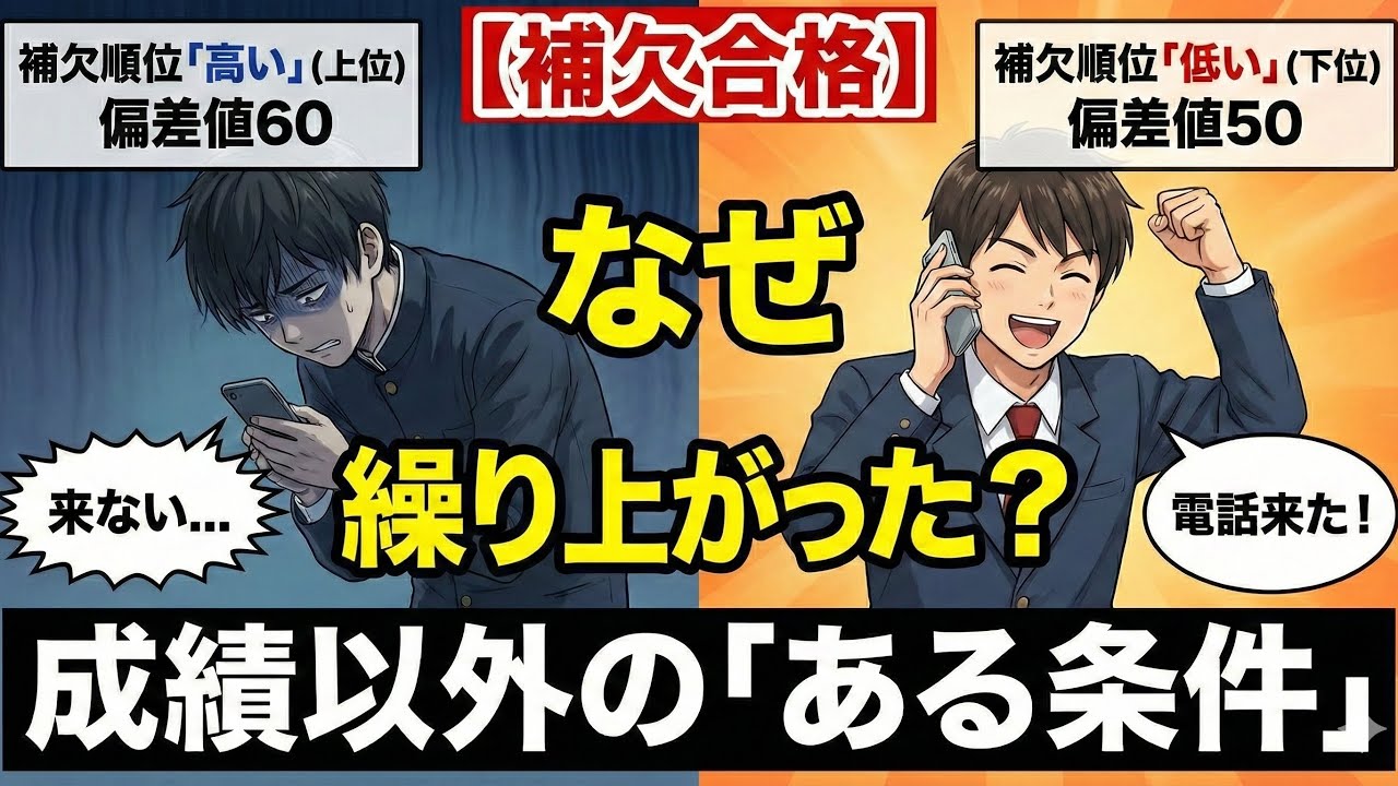 【補欠合格】繰り上げが「来る人」と「来ない人」。合否を分ける決定的な差はこれです。