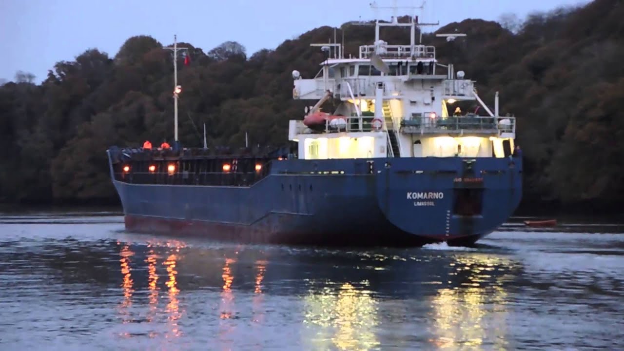 Clay Ship Entering Fowey Docks