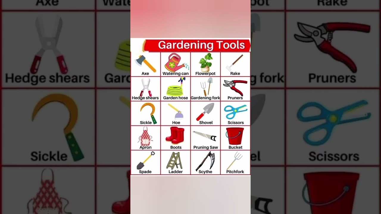 Gardening tools #gardeningtool #gardeningtips #equipment #tools #picturedictionary #ieltsvocabulary