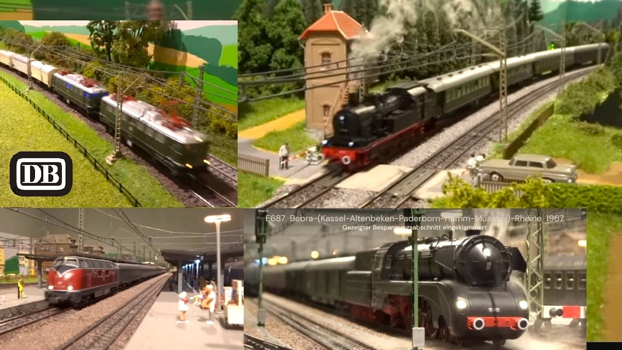 Zugbetrieb der Deutschen Bundesbahn in den 1960er Jahren auf Märklin Modelleisenbahn
