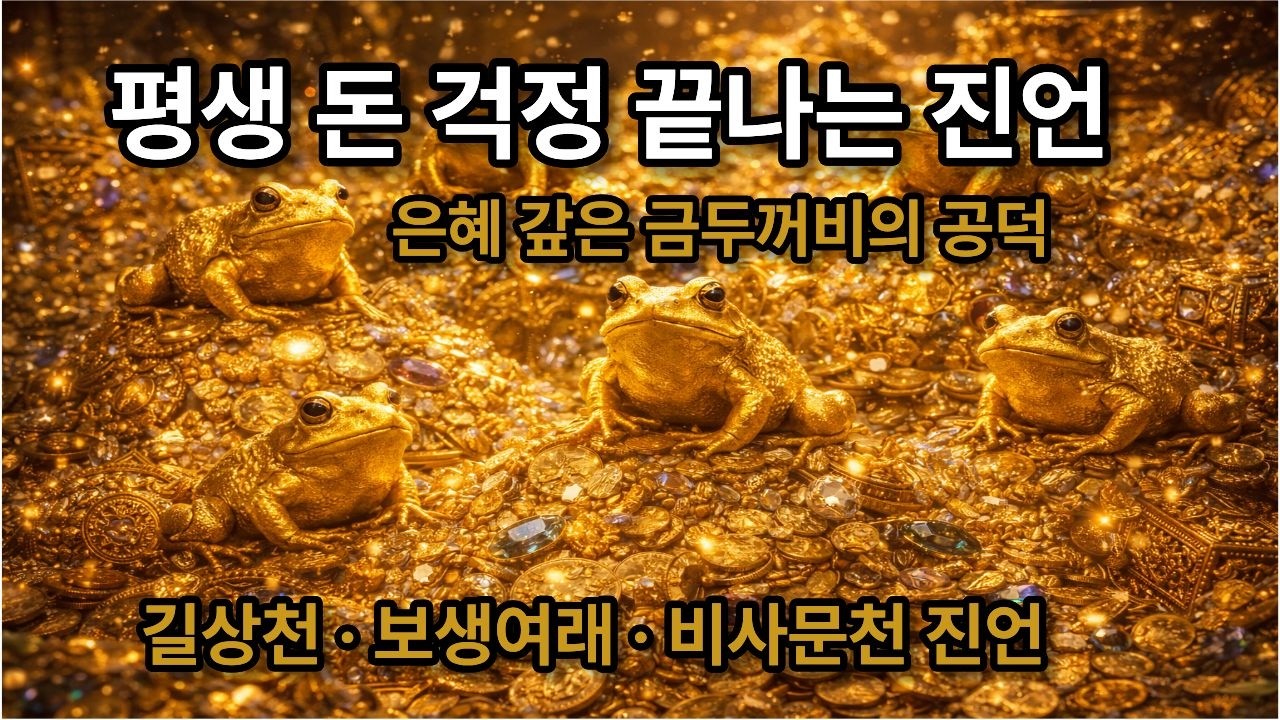 일평생 돈 걱정 끝납니다. 은혜 갚은 금두꺼비가 가져온 황금의 기적 | 길상천·보생여래·비사문천 진언 찬불가