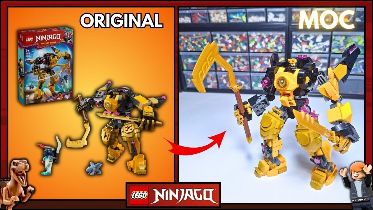 &iexcl;MEJOR ARTICULADO y DISE&Ntilde;ADO! - LEGO Ninjago Arin's Spinjitzu Battle Mech set(718399) MOC Upgrade