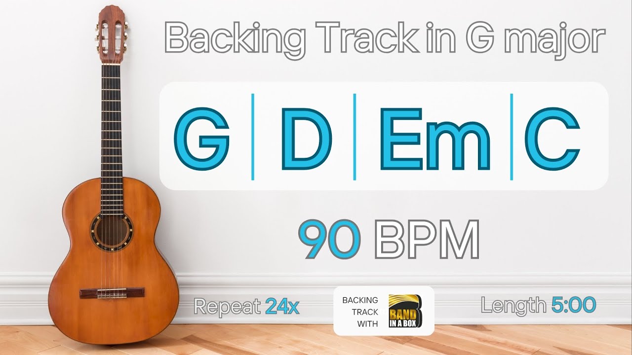 Songwriter Pop | BACKING TRACK in G major | 90 bpm | G D Em C  | Perfect for practice