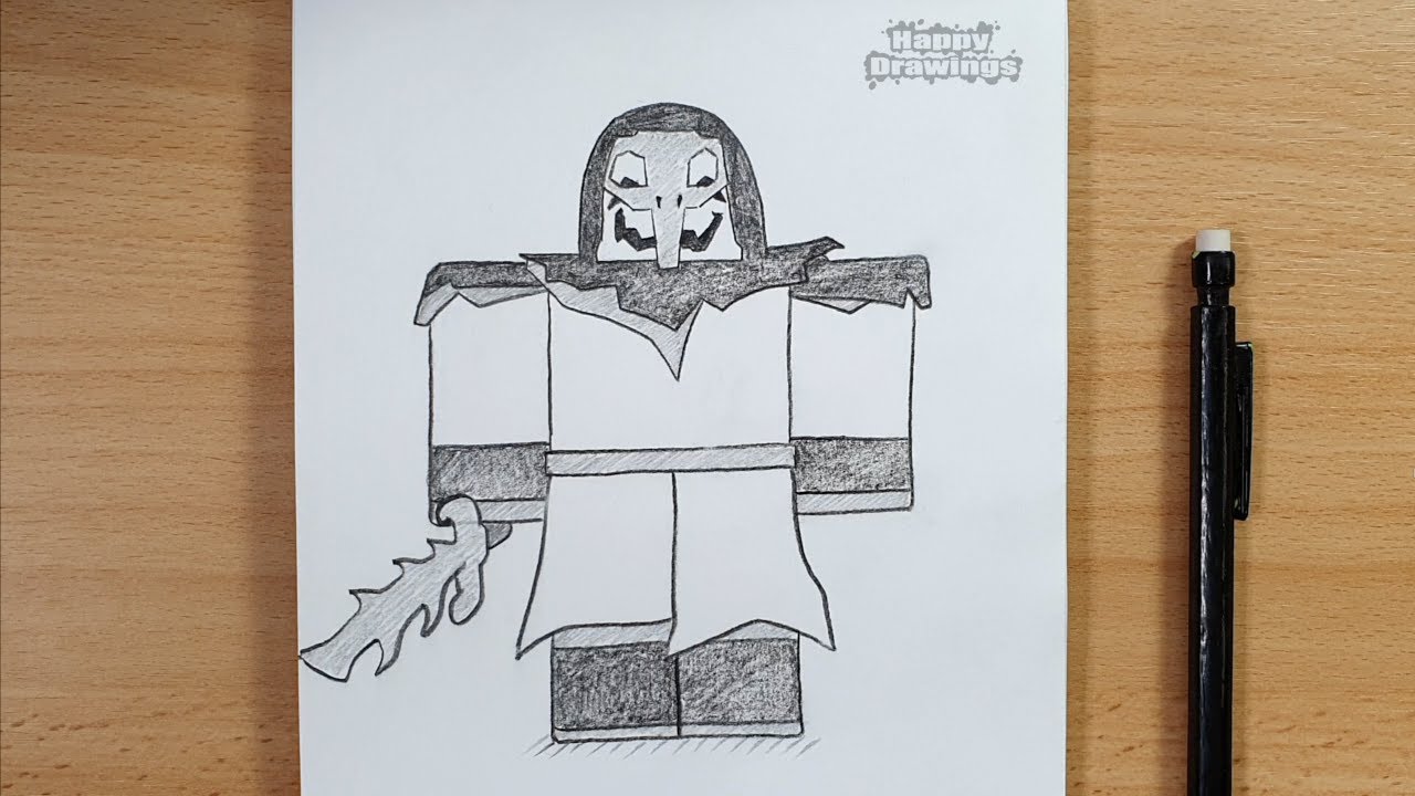 How to Draw a Shadow Cultist from 99 Nights in the Forest Step by Step | Easy Horror Pencil Sketch