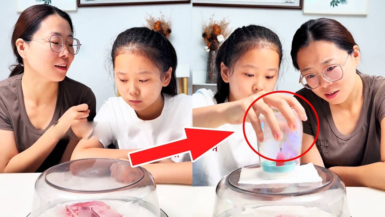 母女高难度挑战！妈妈自认为技高一筹，还是被女儿拿捏!【大然和淼淼】