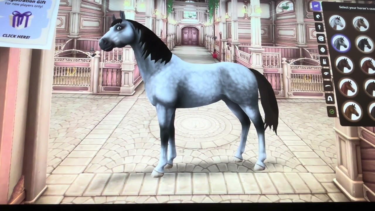 Picking out my horse 🐴 and my character.