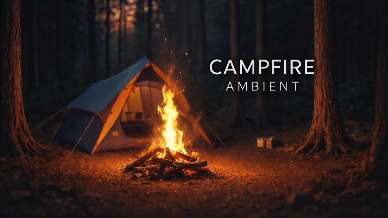 RELAXING CAMPFIRE 2 HOURS | Forest night Camfire Ambient