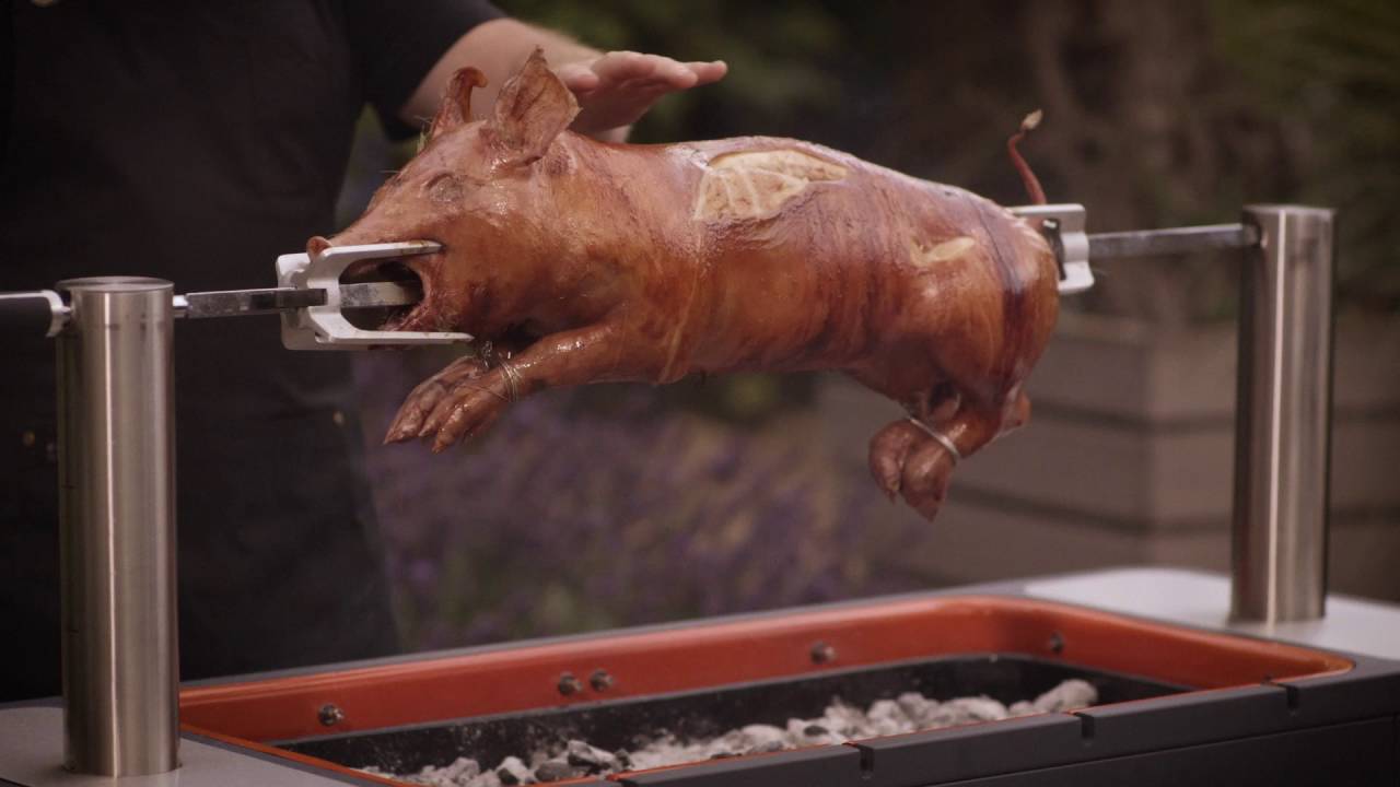 Everdure by Heston Blumenthal HUB Charcoal Electric Ignition Barbeque  - Rotisserie