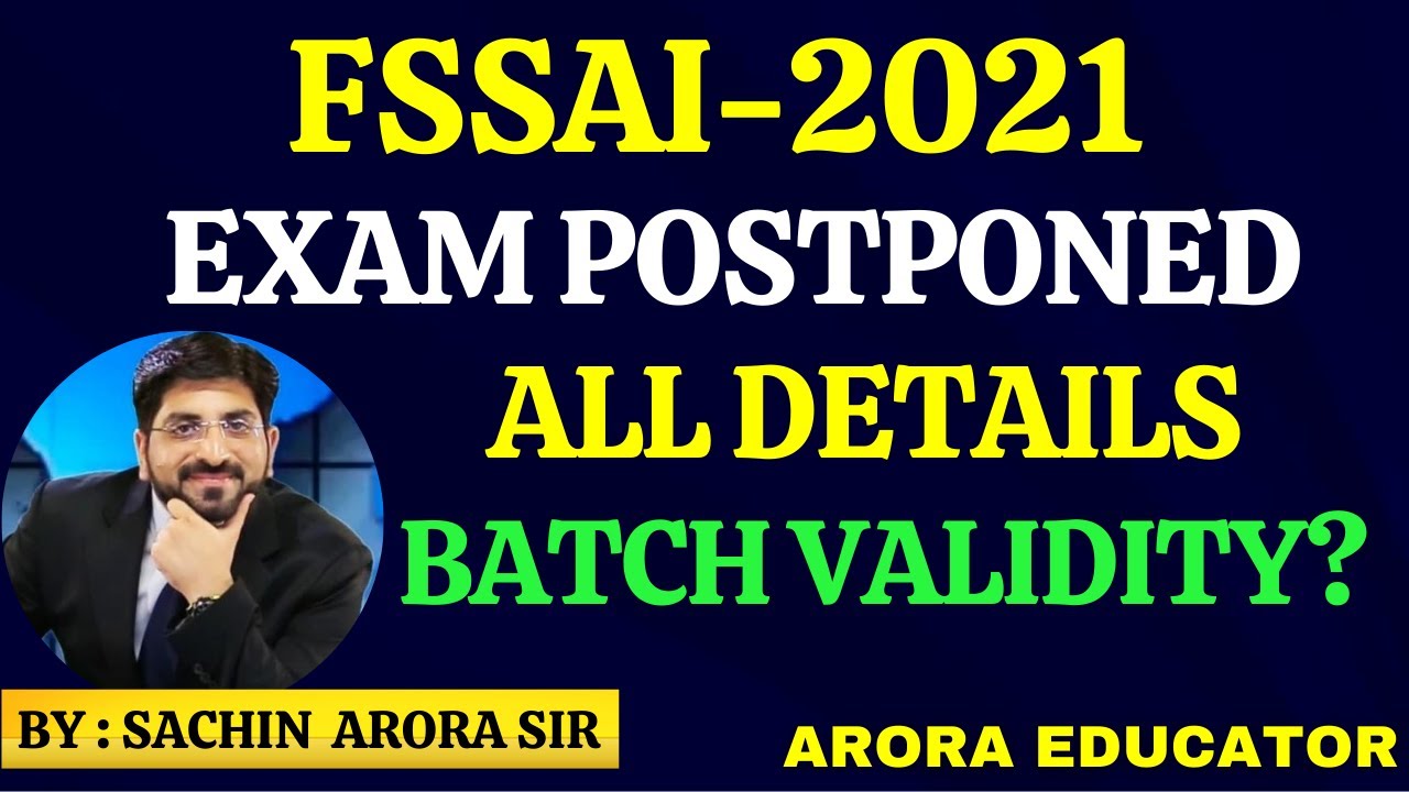FSSAI 2021 Exam Postponed | FSSAI 2021 All Post Exams Postponed | FSSAI Computer Batch Update |
