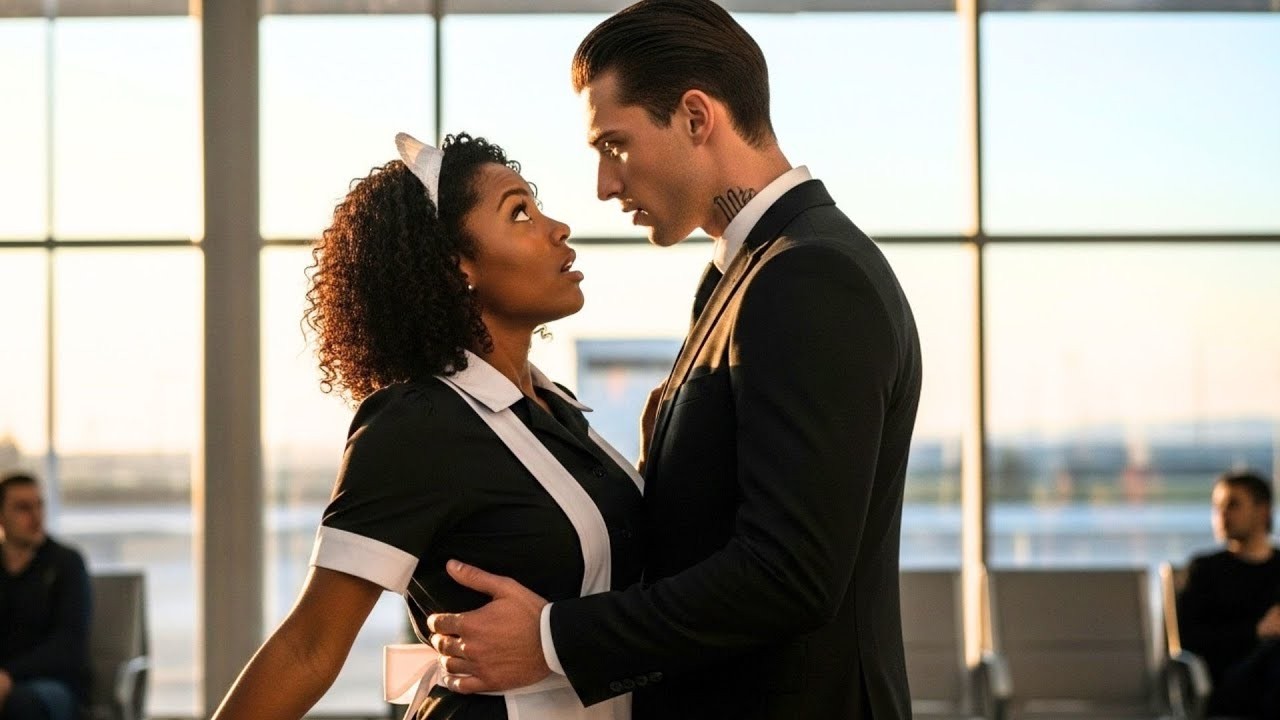 Poor Black Maid Accidentally Hugs Mafia Boss At Airport — He Looks At Her And Says,“Now You’re Min