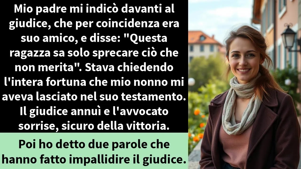 Mio padre mi indicò davanti al giudice, che per coincidenza era suo amico, e disse：
