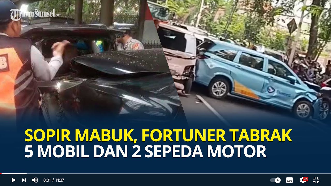 Sopir Mabuk, Fortuner Tabrak 7 Kendaraan di Depan Halte Transjakarta Utan Kayu, Terobos Lampu Merah