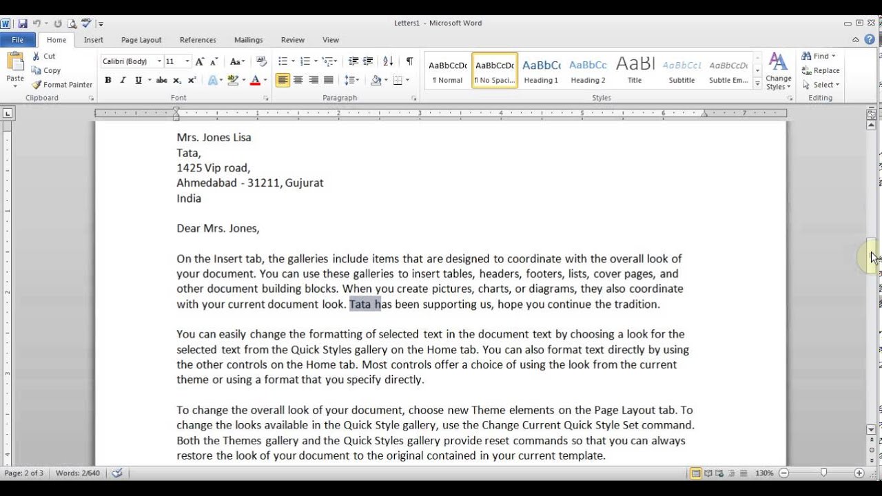 Hindi Microsoft Word pt 8 (Create Mail Merge Letter, Envelopes and Labels)