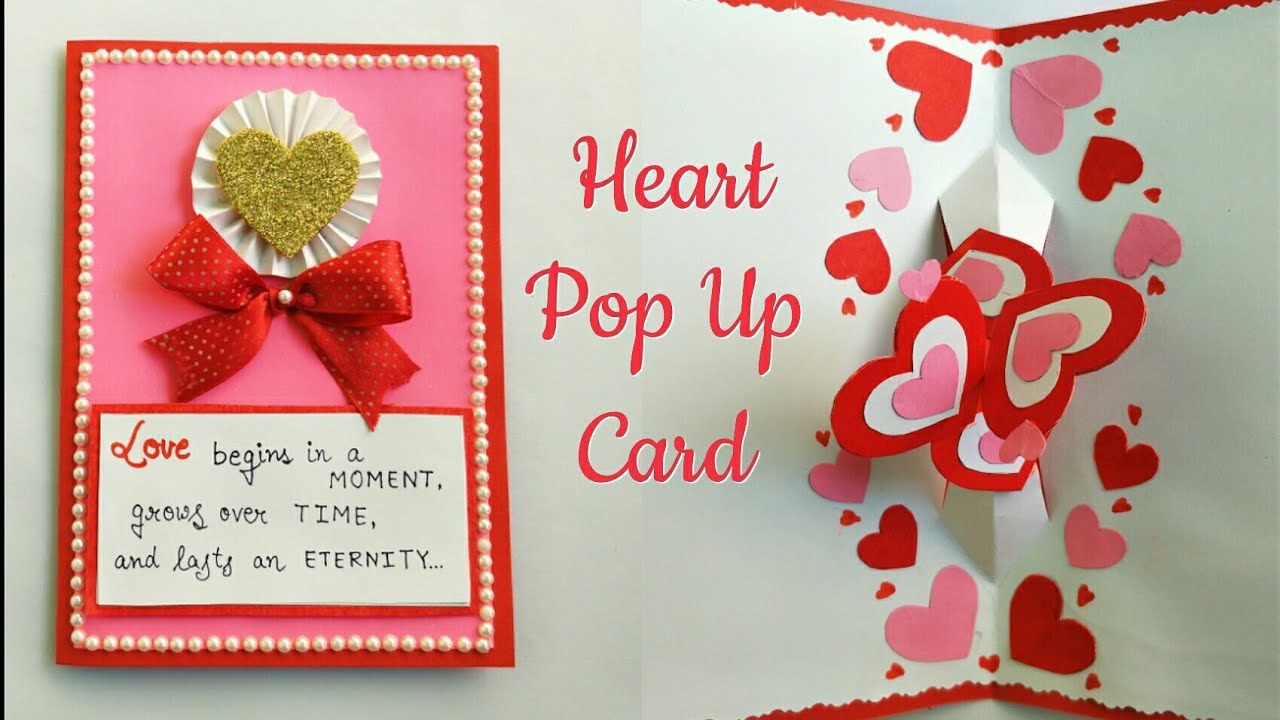 DIY Valentine day Pop Up Card/Anniversary card/ How to make Pop up Card for Valentine
