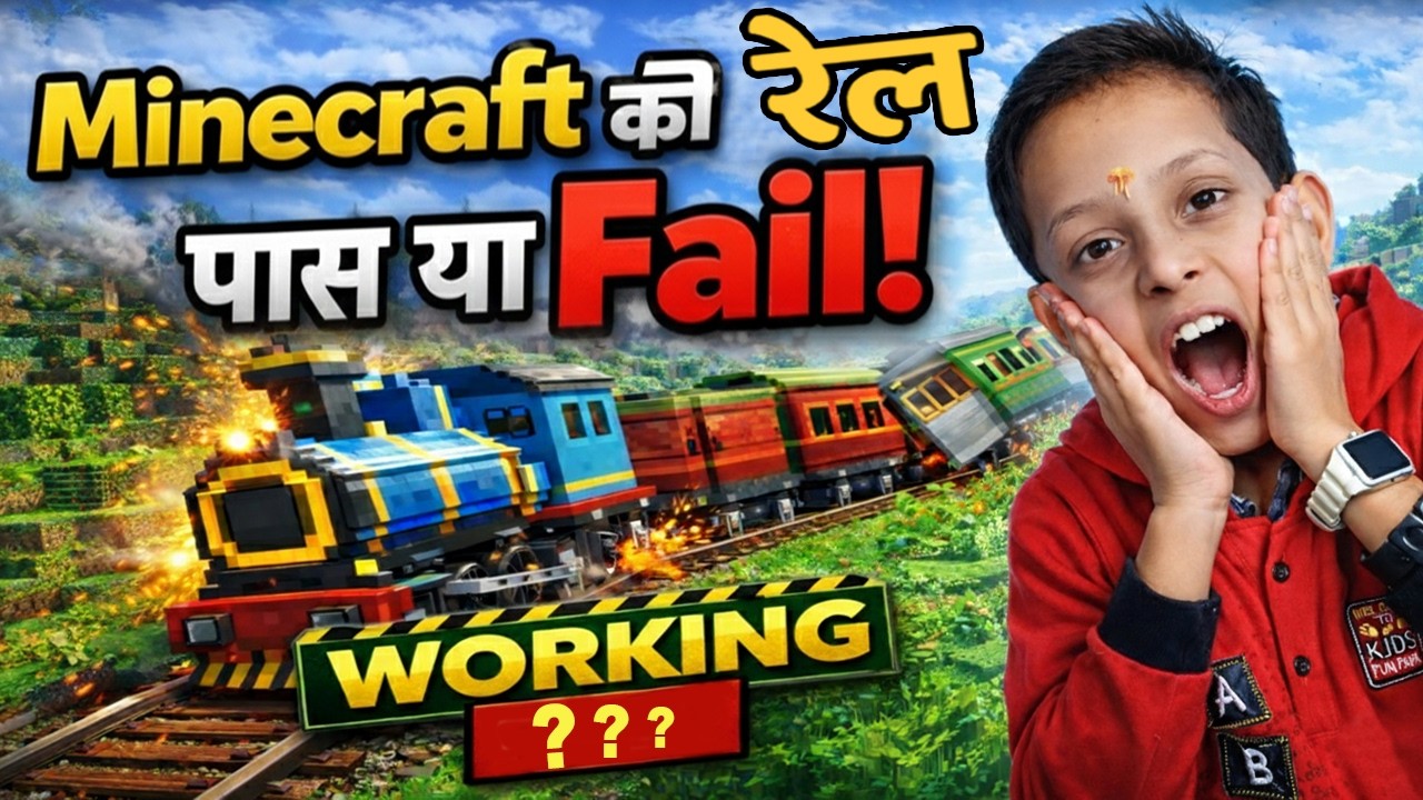 इतनी बड़ी RAIL! 😱 RawatGaming ने Minecraft में बना दी MEGA Railway 🚆🔥 #Rawatgaming #games #Gaming