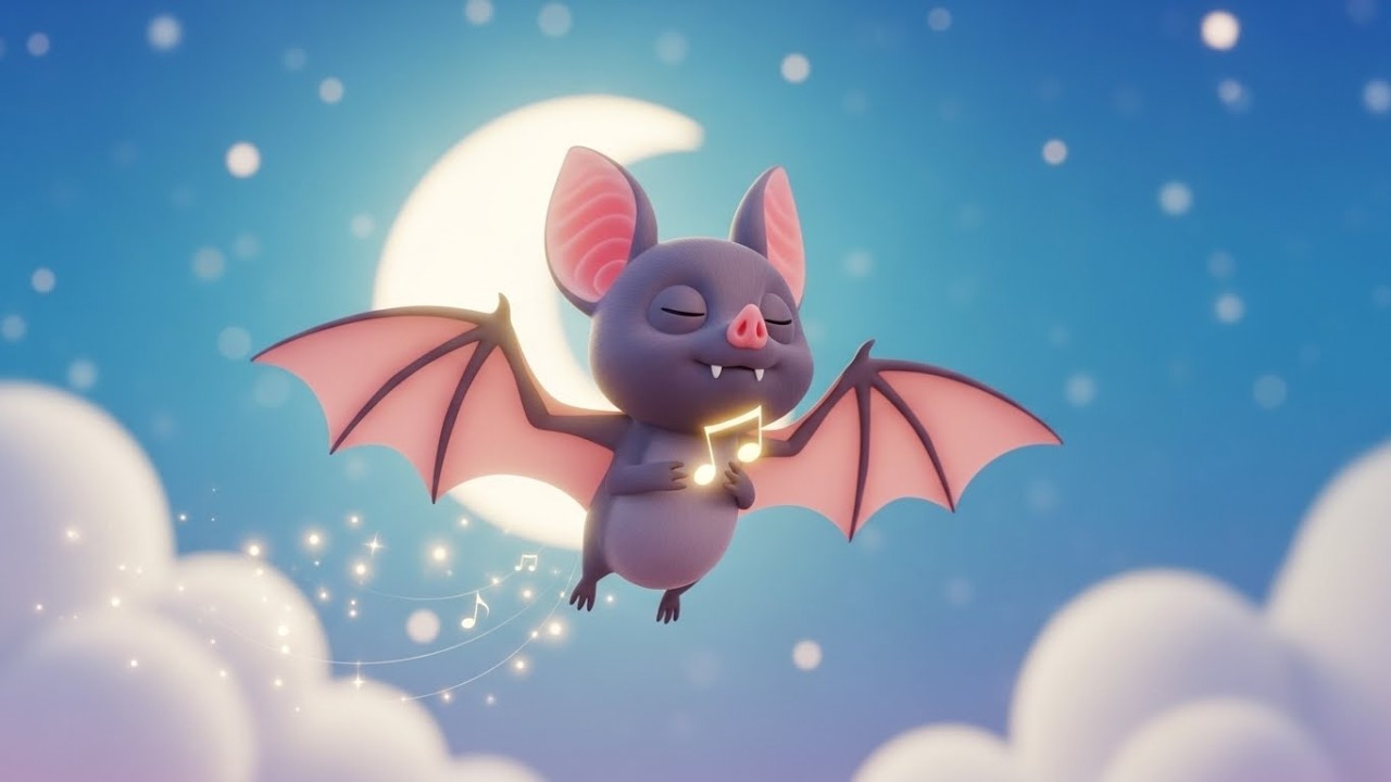 Сонная летучая мышь поет «Ла-Ла» ночью 🦇💤🌙 | Мультфильм для детей и сонная песенка