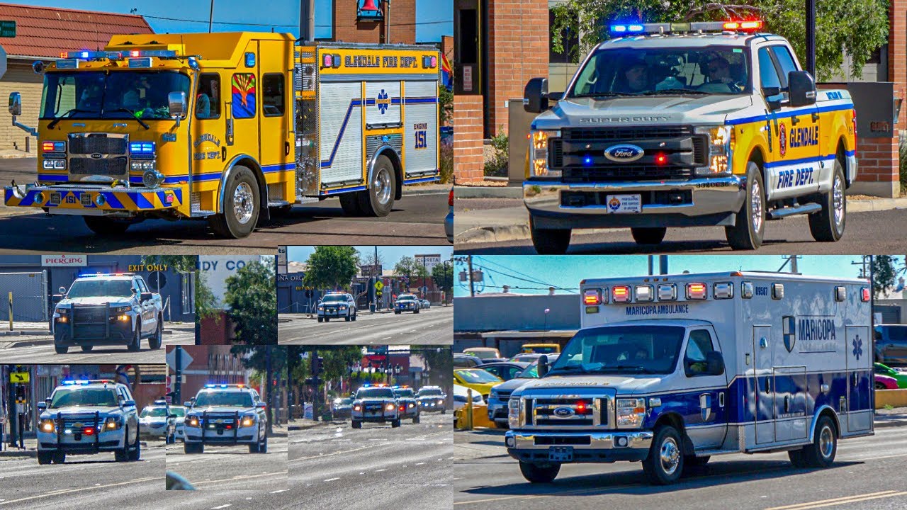 Glendale Fire Station 151 & x11 Glendale PD Responding