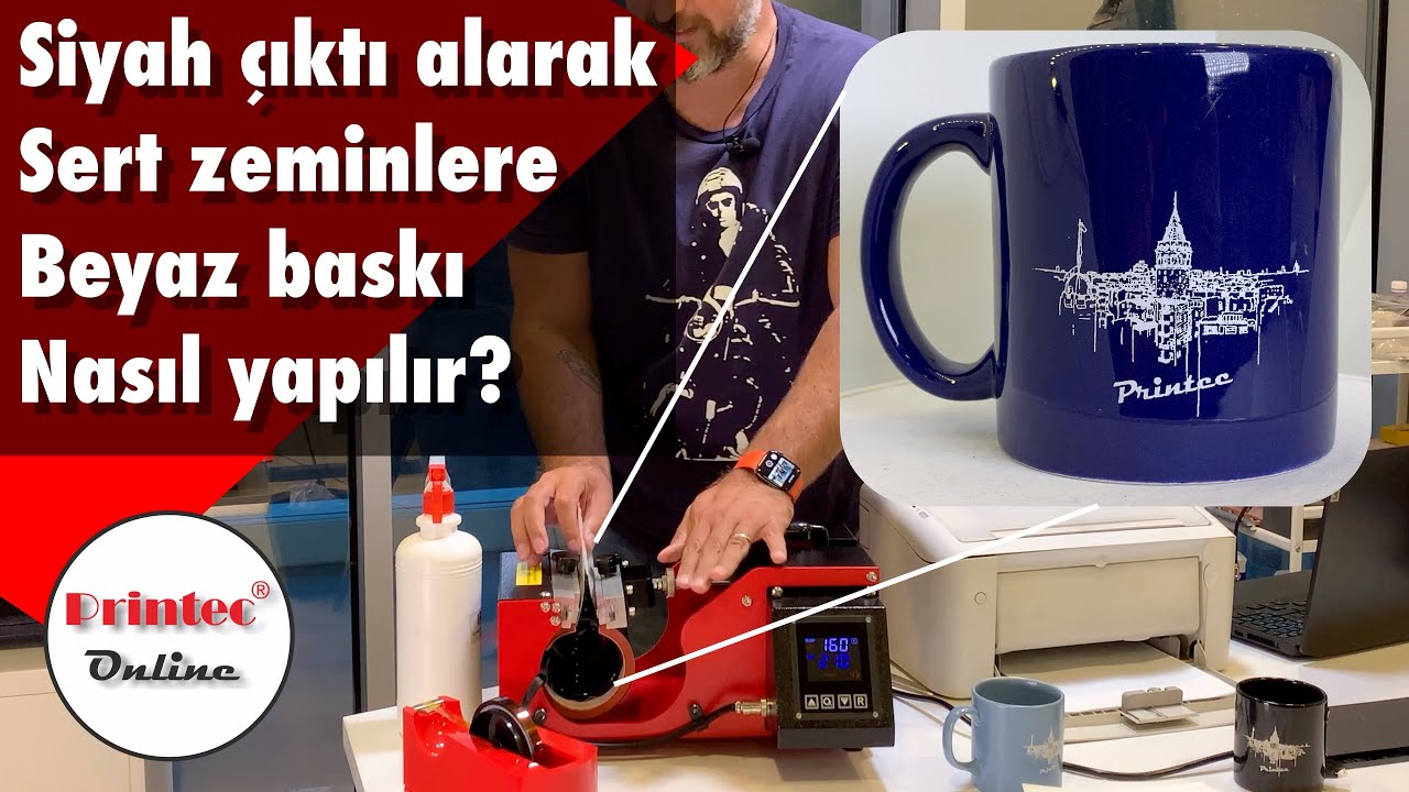 Renkli kupaya beyaz baskı nasıl yapılır? Printec Beyaz Baskı Sert Zemin Transfer Kağıdı