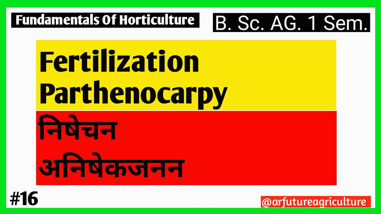 Fertilization & Parthenocarpy | Fundamentals of Horticulture | B.Sc. Ag. ICAR, NEET