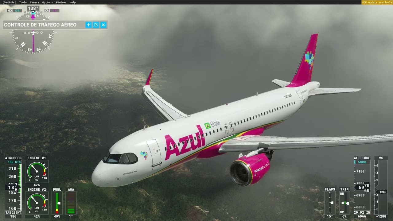 Voo com chuva forte Viracopos to Guarulhos