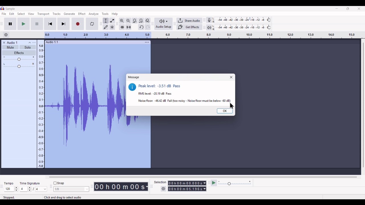 ACX compliance using Audacity