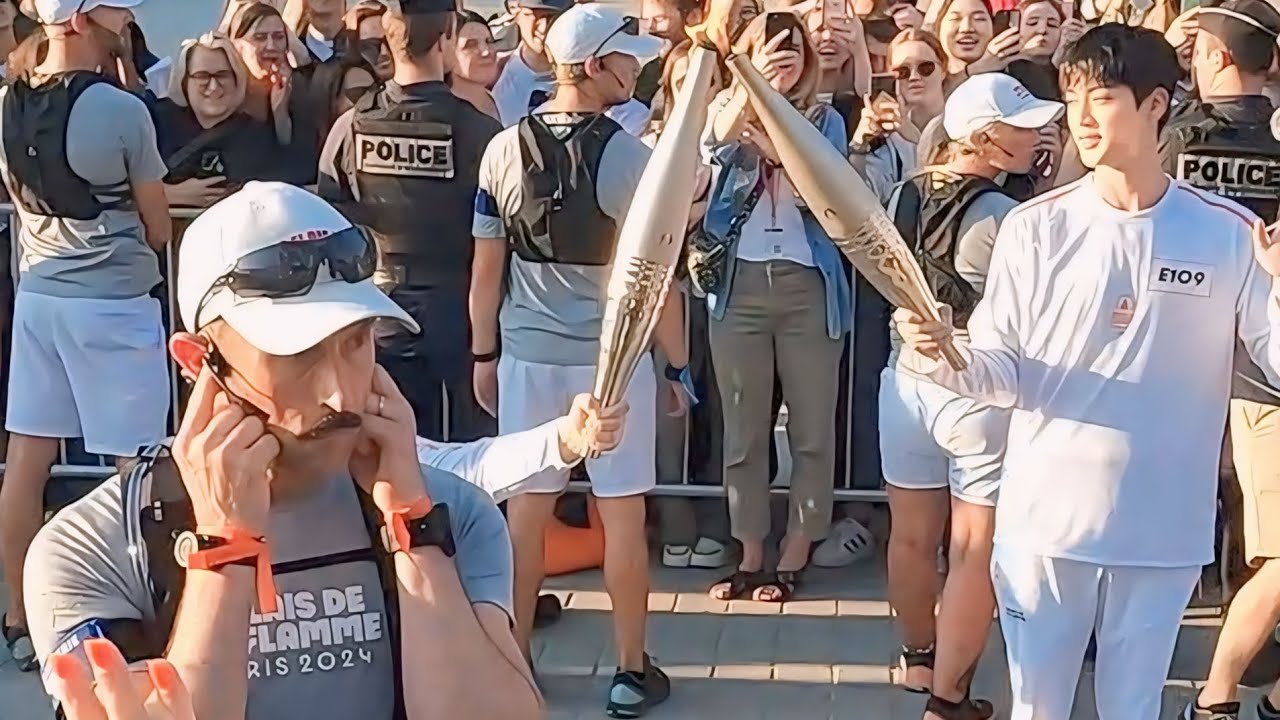 Behind the Scenes: BTS’ Jin Carries Olympic Flame at the Louvre Museum | Paris 2024