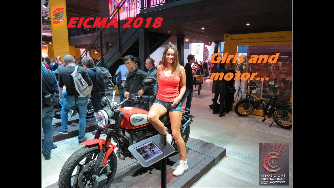 EICMA 2018 Milano GIRLS RAGAZZE DUCATI APRILIA YAMAHA HONDA BMW KAWASAKI KTM SUZUKI BENELLI TRIUMPH