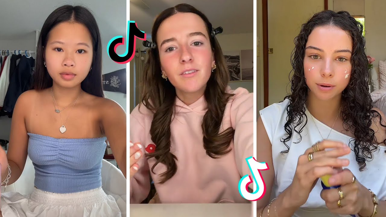 Makeup Tutorial Tiktok Compilation - GRWM  ( Get Ready With Me ) ❤️(Skincare, Makeup, Outfits) 1857