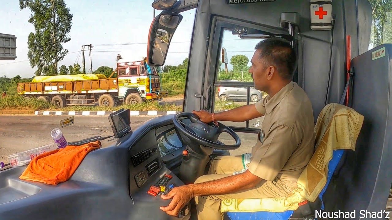 HIGH SPEED & EXTREMELY SKILLED AND COURAGEOUS BUS DRIVING EVER 🙌HARYANA ROADWAYS MERCEDES BENZ ON🔥😍👌