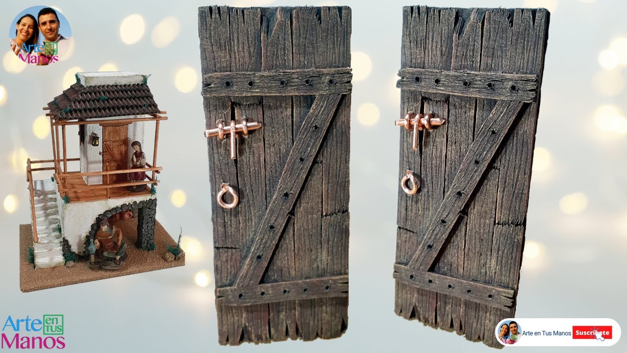🔴Cómo Hacer PUERTAS Y HERRAJES Para las Casas, Pesebres, Belenes, Tutorial Arte en Tus Manos