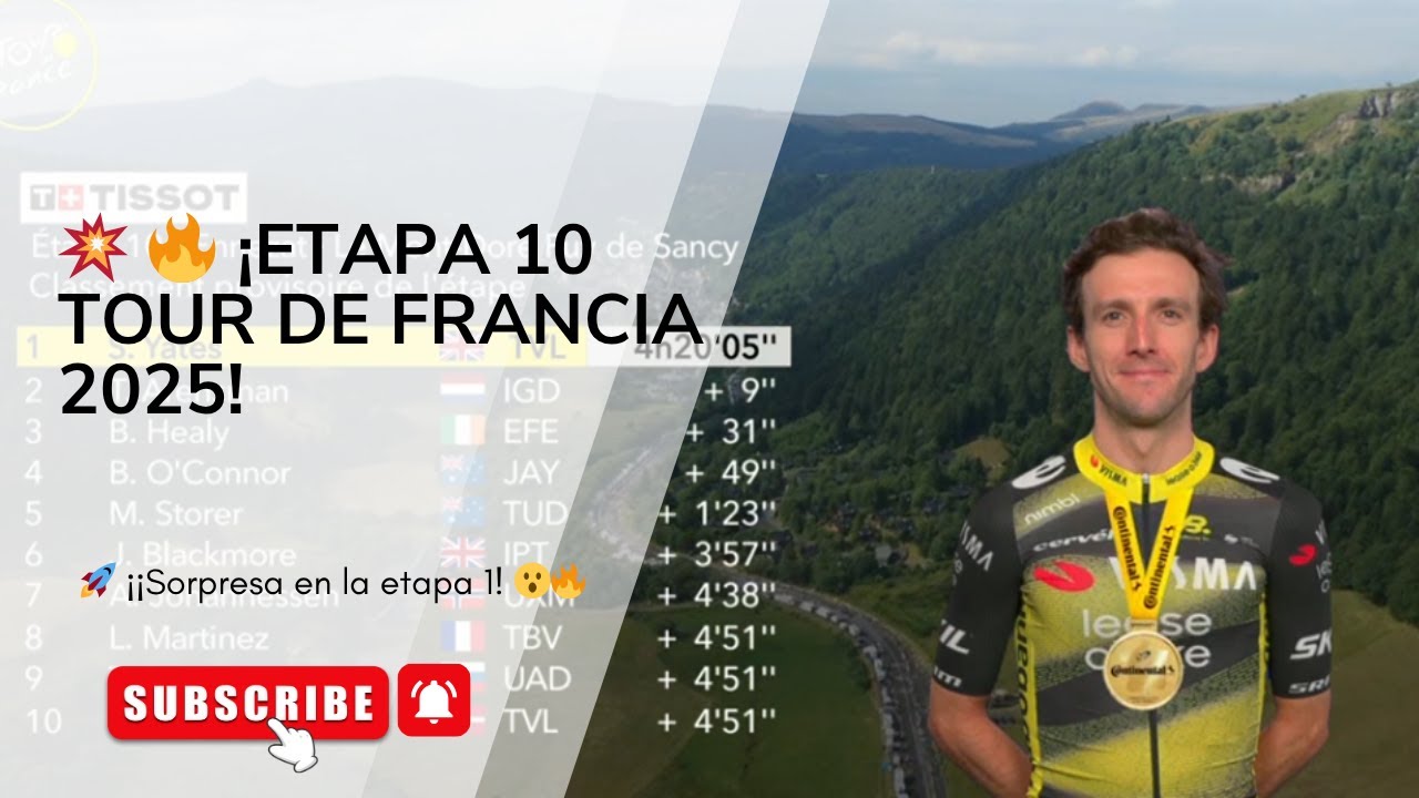 Etapa 10 | Tour de Francia 2025 🚴‍♂️ Simon Yates gana y Healy se viste de amarillo en Puy de Sancy