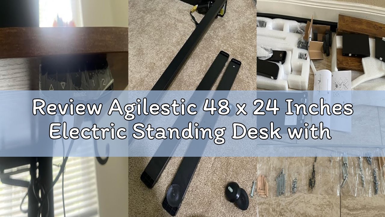 Review Agilestic 48 x 24 Inches Electric Standing Desk with 2 Storage Drawers, Adjustable Height Sit