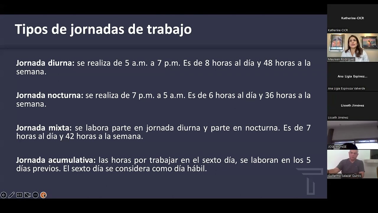 Charla: Jornadas laborales y horarios de trabajo