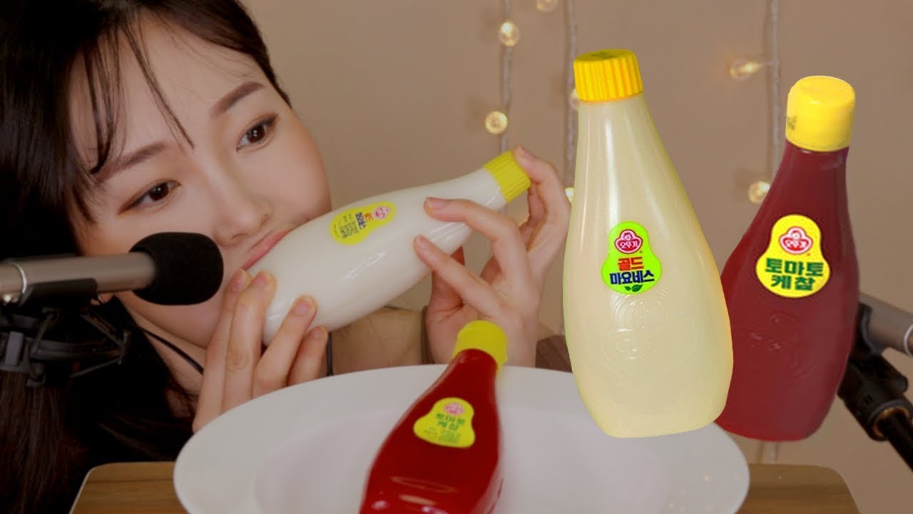 ASMR 케첩통 먹방 Ketchup Bottle Mukbang😋 ケチャップを食べる方法  我怎么吃番茄酱