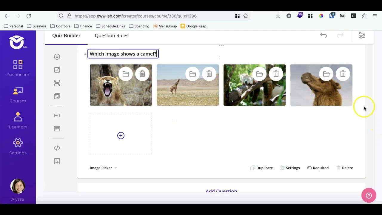 Creating Quizzes for Online Courses in Owwlish