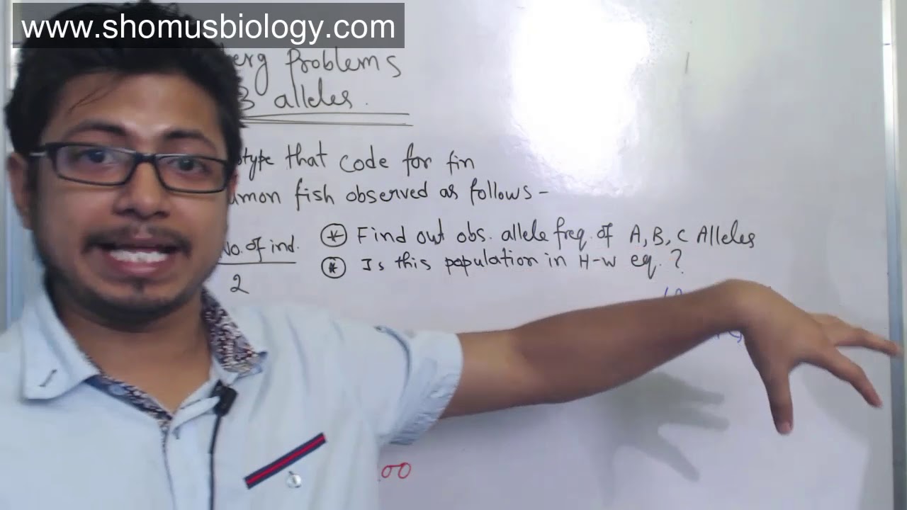 Hardy Weinberg equilibrium problems with 3 alleles | CSIR NET analytical problems