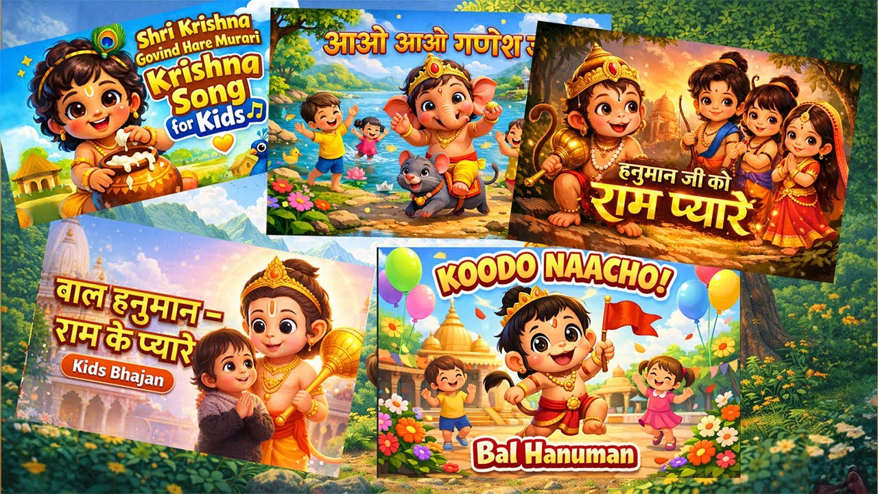 ALL IN ONE - Devotional Songs for Kids & Toddlers | BAL Krishna, Ganesha, HUMAN  Bhajans  collection