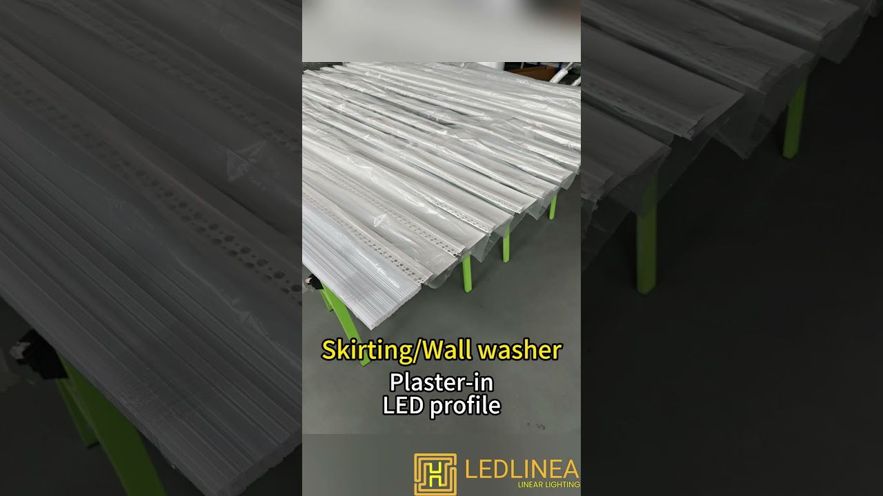 LED plaster-in profile.White aluminum linear profile.