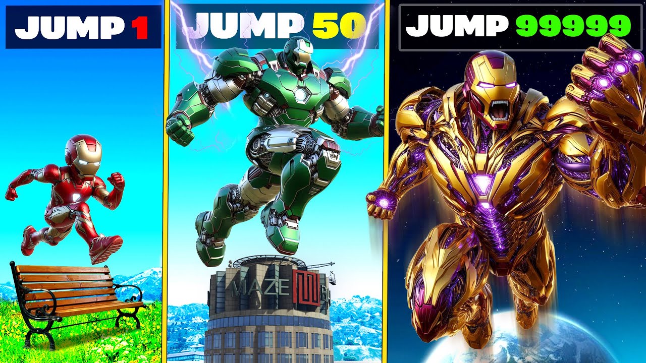 IRON MAN Upgrades with Every Jump in GTA-5